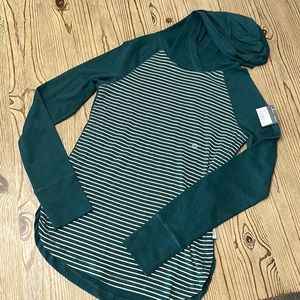 Eddie Bauer long sleeve striped shirt with hood